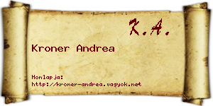 Kroner Andrea névjegykártya